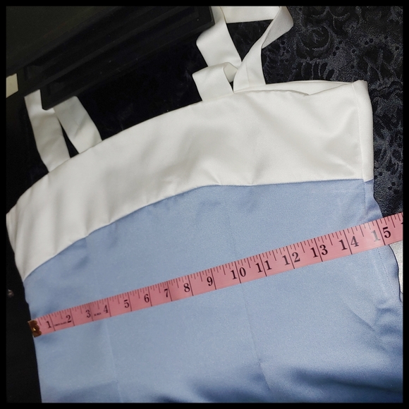 Blue and White Satin Top - Picture 6 of 7